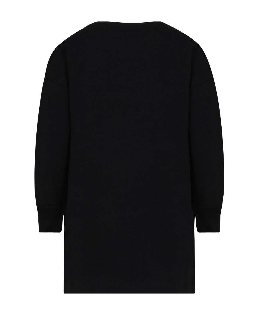 Shop Msgm Crystal-embellished Sweatshirt Dress In Black