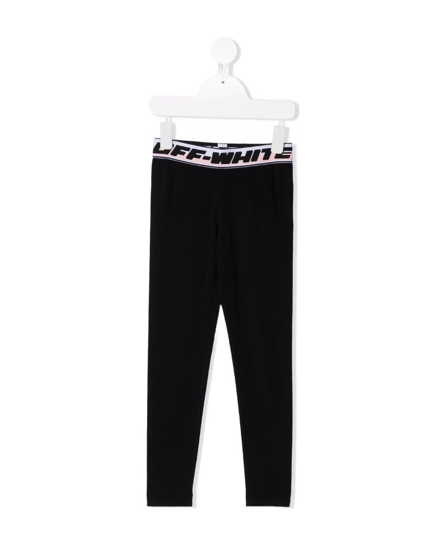 Off-white Logo Embroidered Fitted Trousers In Black