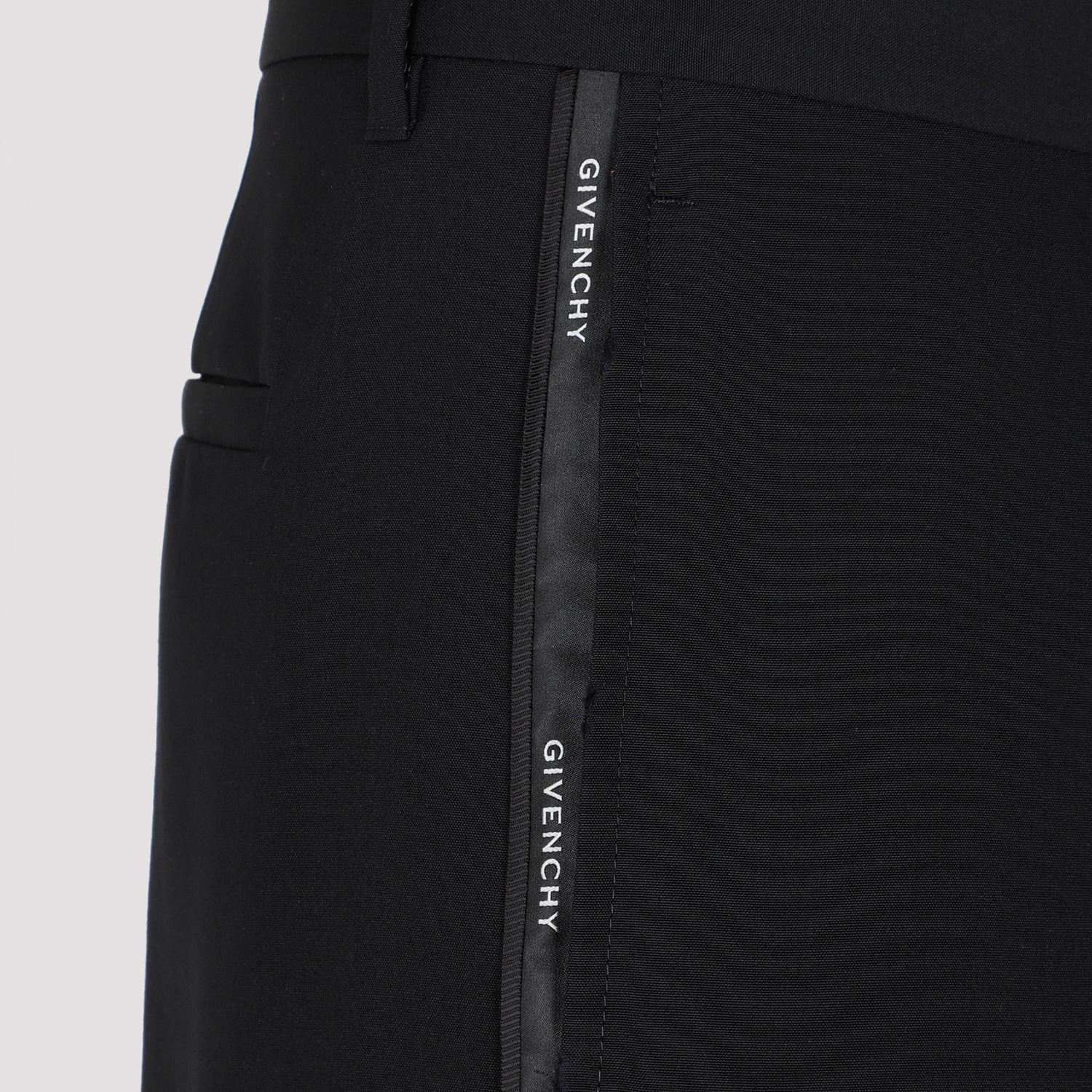 Givenchy Logo-tape Tailored Trousers In Black