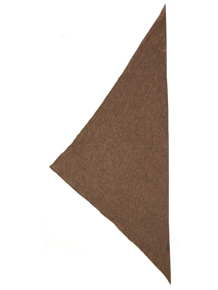 Brunello Cucinelli Cashmere Scarf With Necklace In Brown