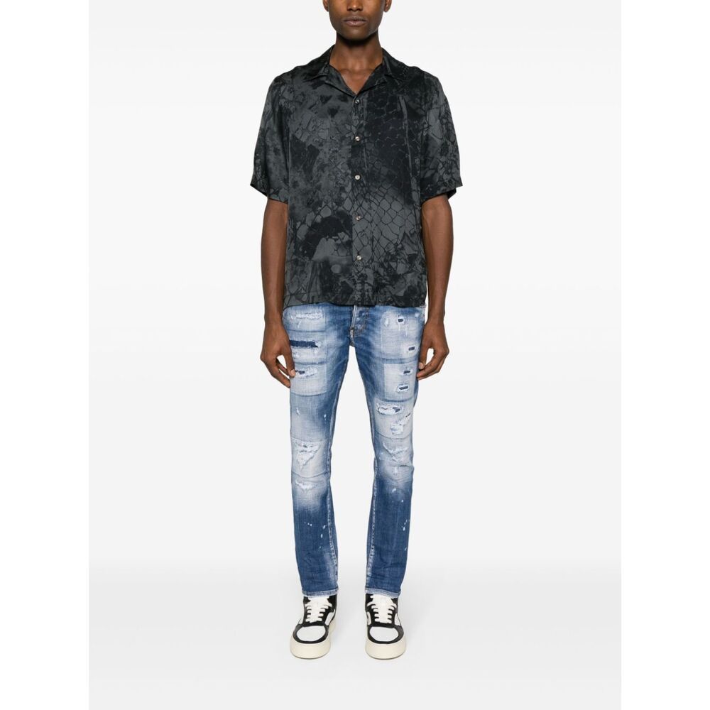 Dsquared2 Dsquared Men Stretch Denim Skater Jeans In Blue
