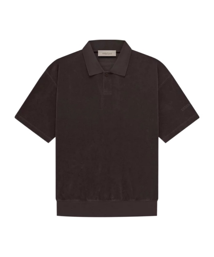 Essentials Single-button Short-sleeved Polo Shirt In Black