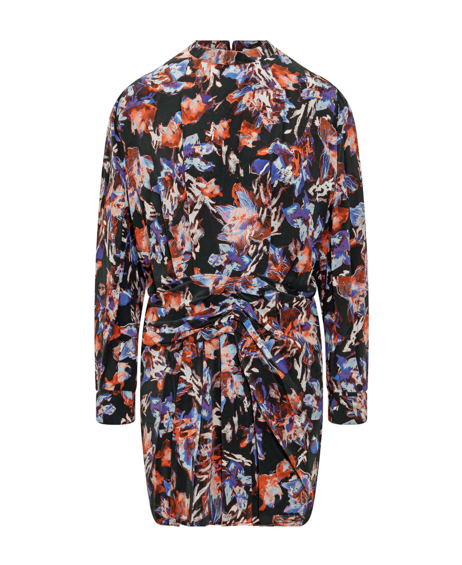 Shop Iro Merera Multi-pattern Pleated Detail Dress In Black