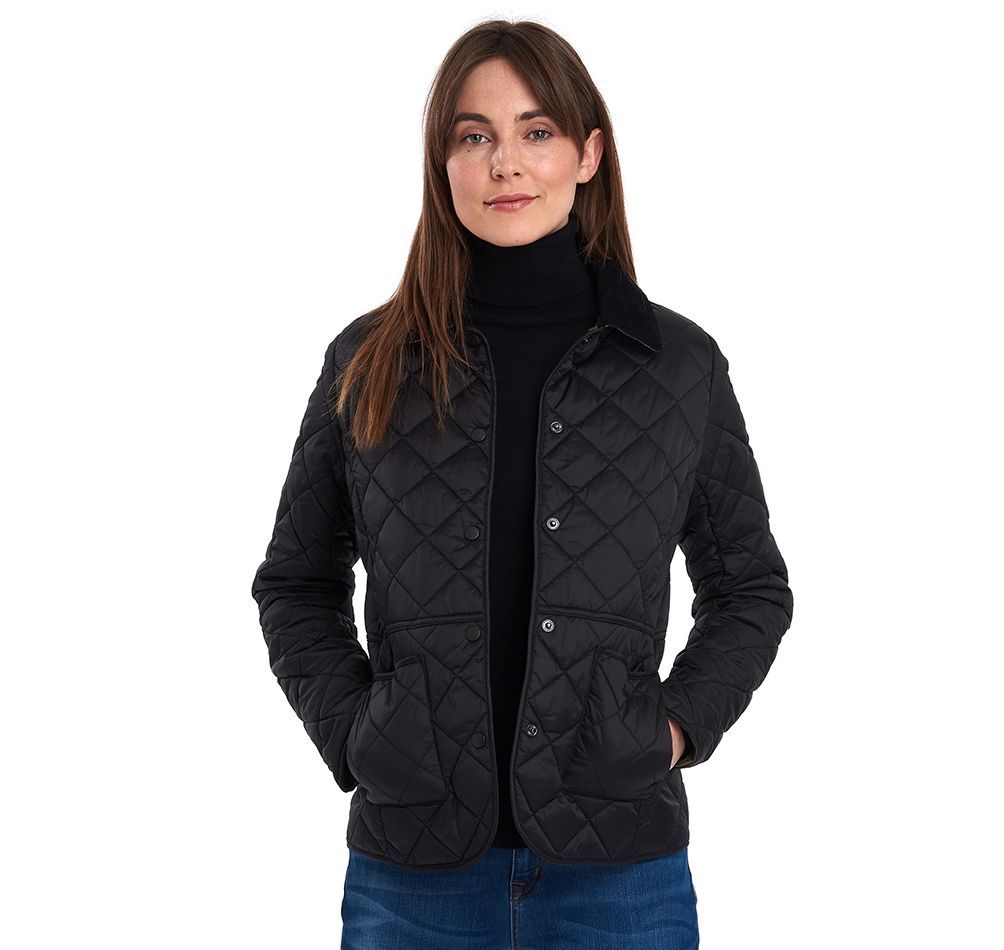 Barbour Deveron Quilt Jacket In Black
