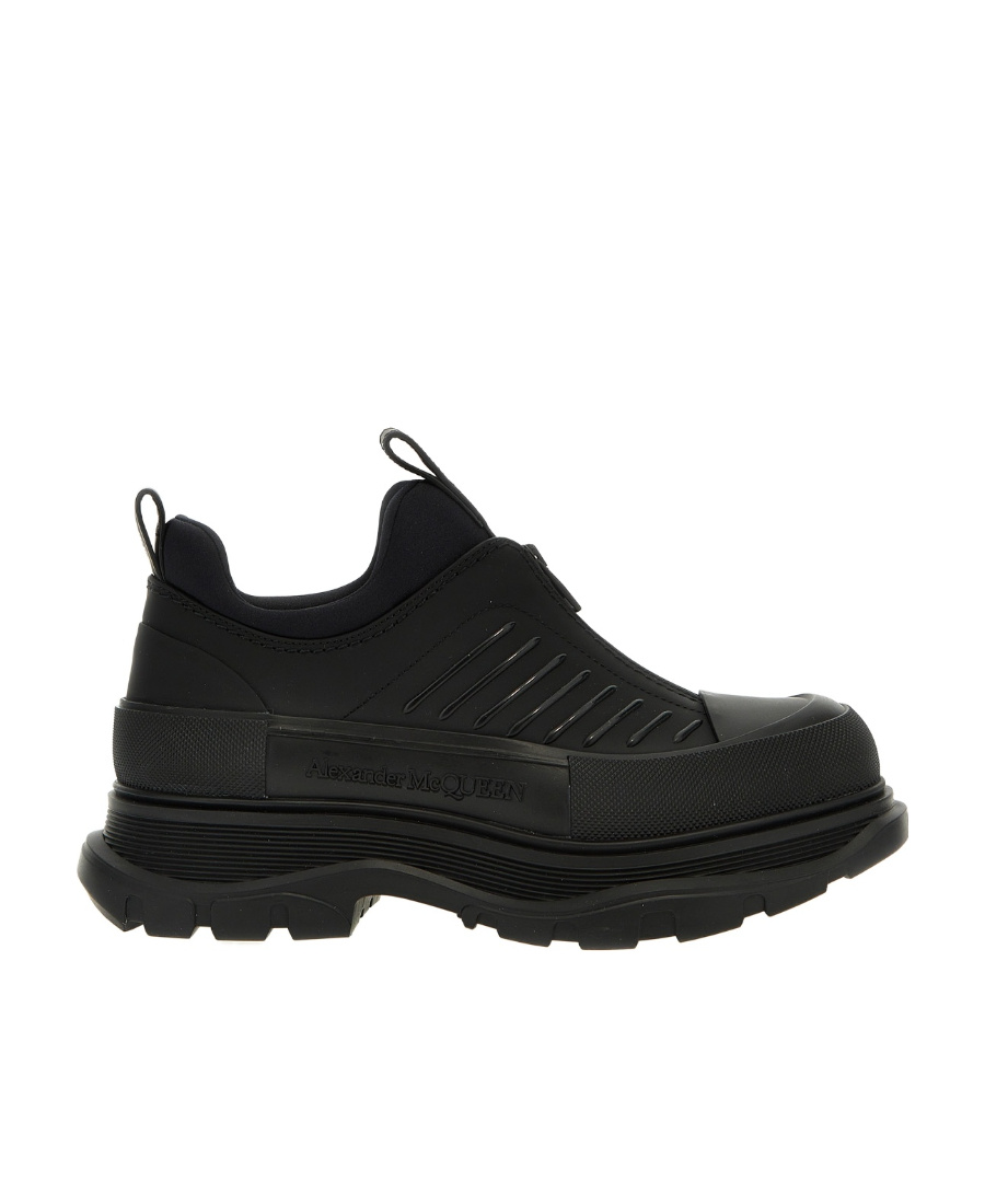 Alexander Mcqueen Zip-up Leathers Sneakers In Black