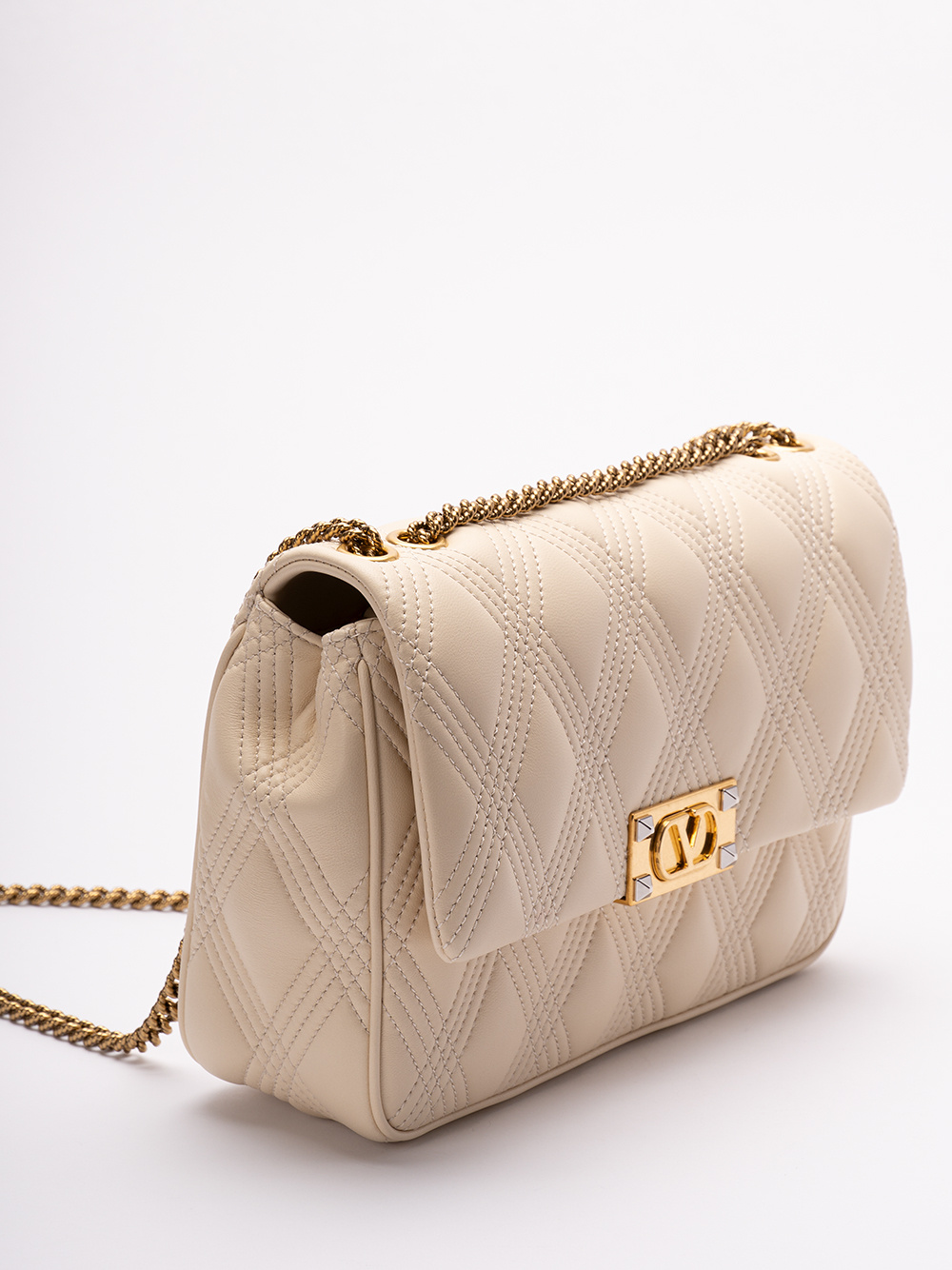 Valentino Quiltie 67 Shoulder Bag In Nude