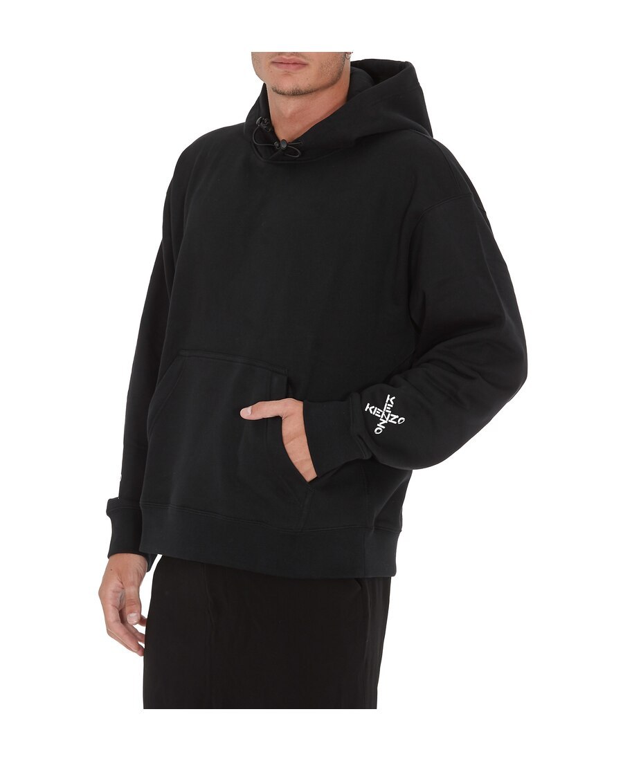 Kenzo Logo-print Hoodie In Black