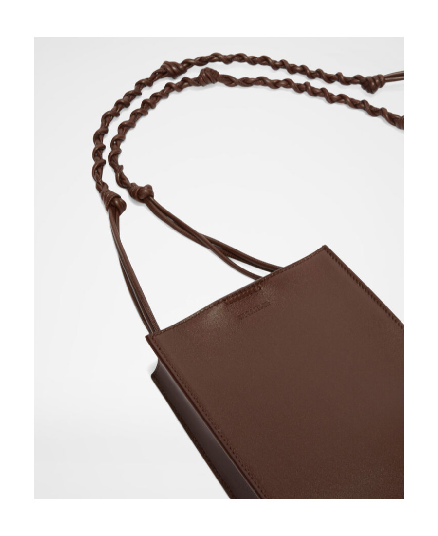 Jil Sander Small Logo Shoulder Bag In Brown
