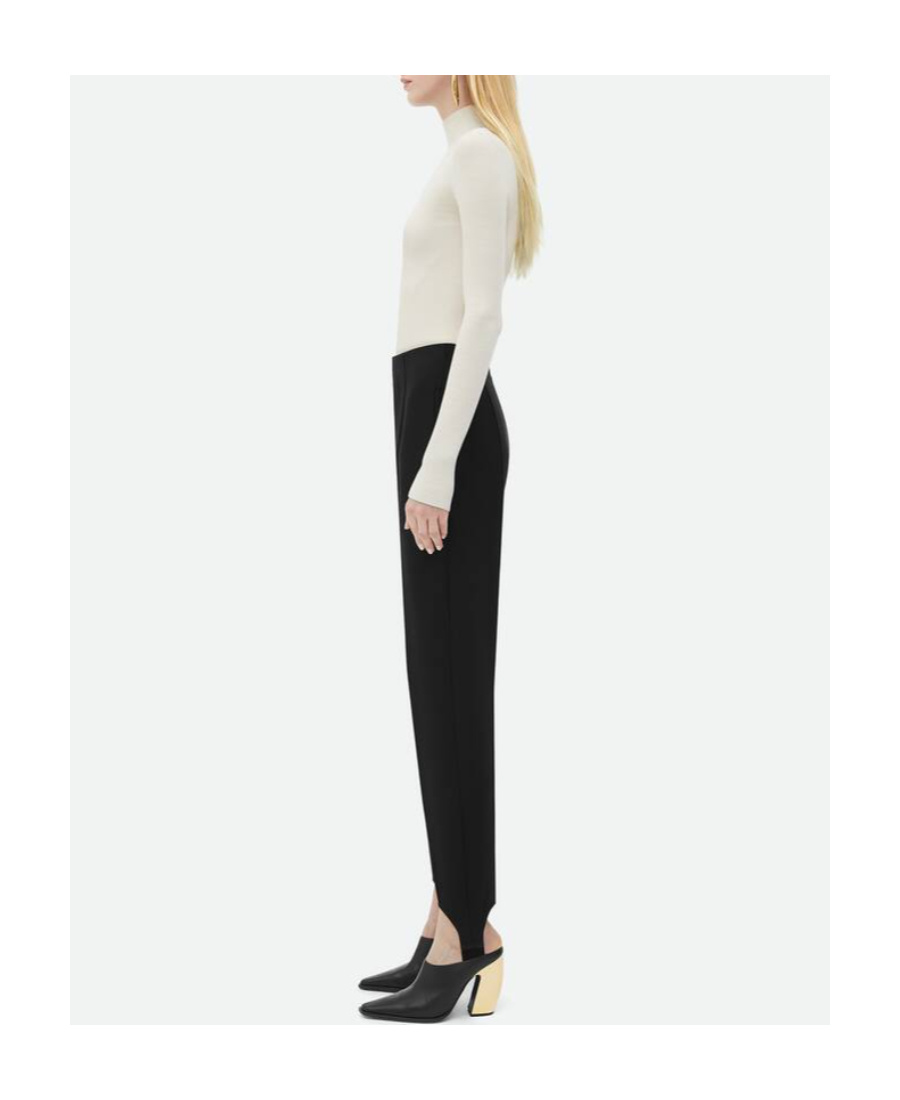 Bottega Veneta Stirrup-cuffs Slim-cut Trousers In Black