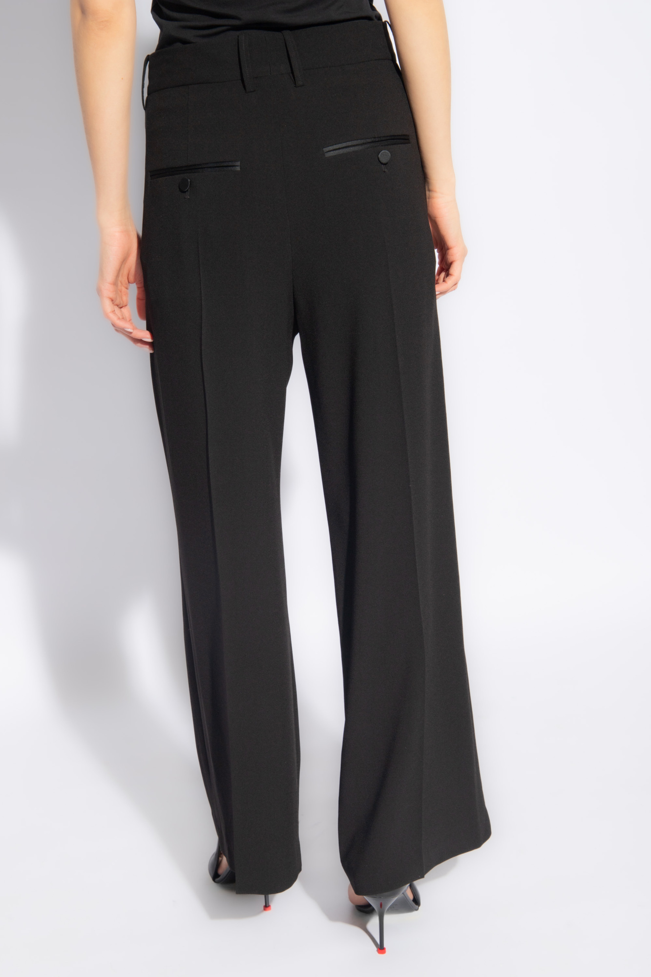 Shop Isabel Marant Front Pleated Casual Pants In Black