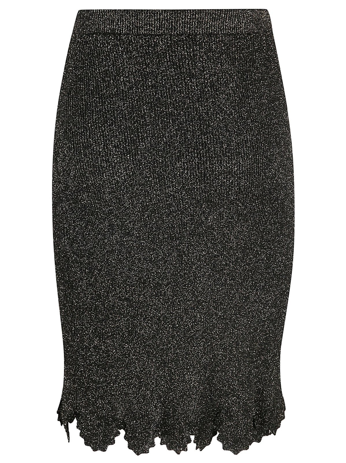 Chloé Fitted Black Skirt With Scalloped Hem In Black