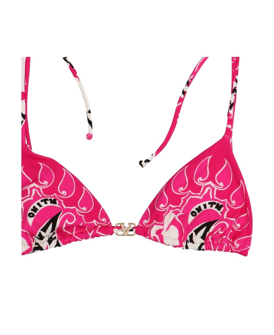 Valentino Archive Manifesto Printed Bikini In Pink