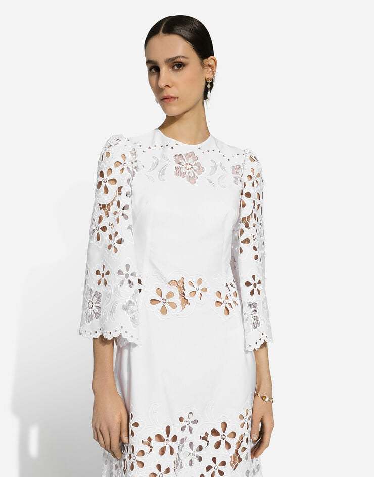 Dolce & Gabbana Cut-out Stretch-cotton Midi Dress In White