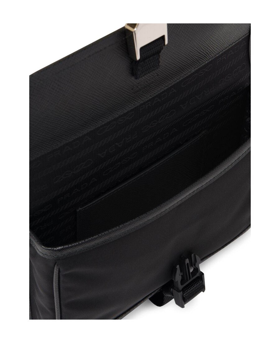 Prada Logo-plaque Smartphone Holder In Black
