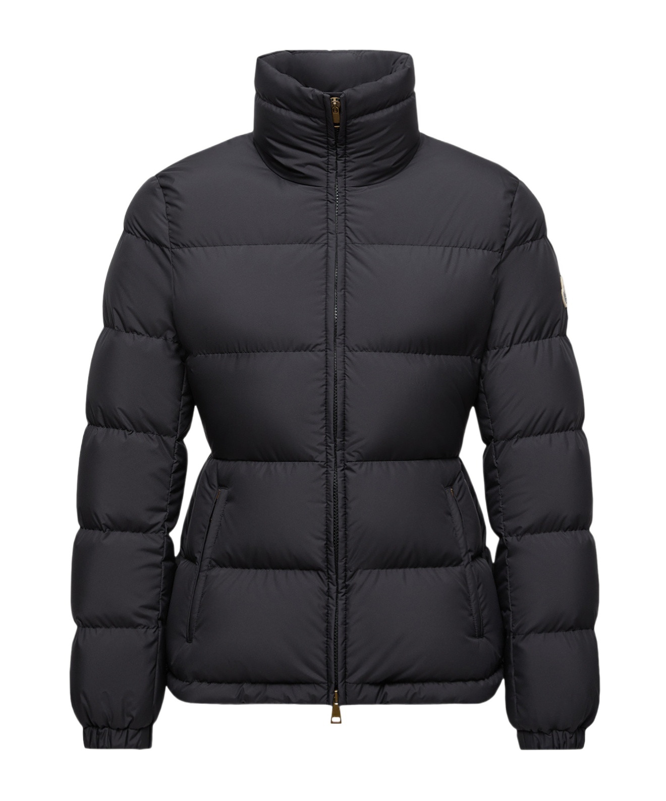 Moncler Agneux Square-quilted Hooded Short Down Jacket In Blue