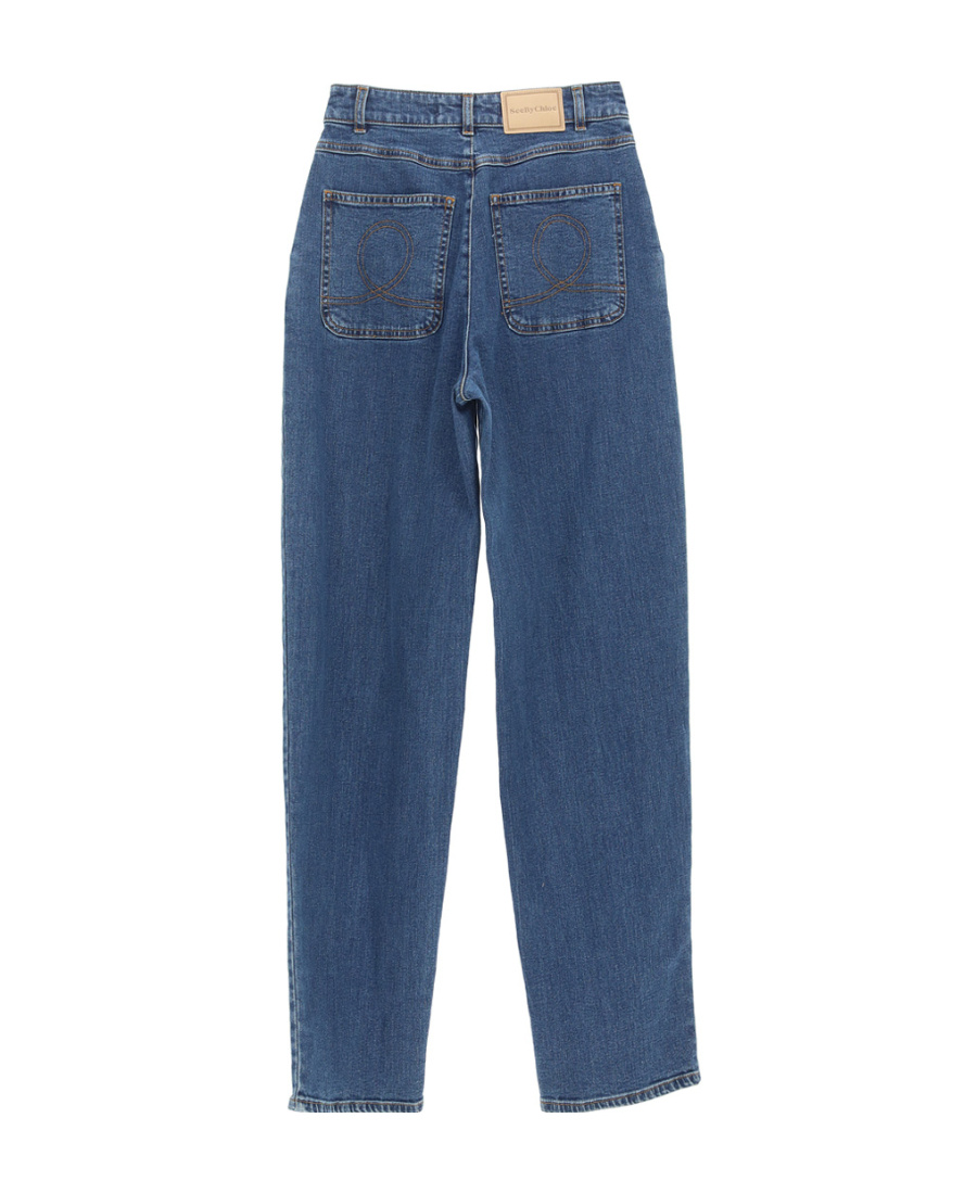 Shop See By Chloé High-waisted Straight-leg Jeans In Blue