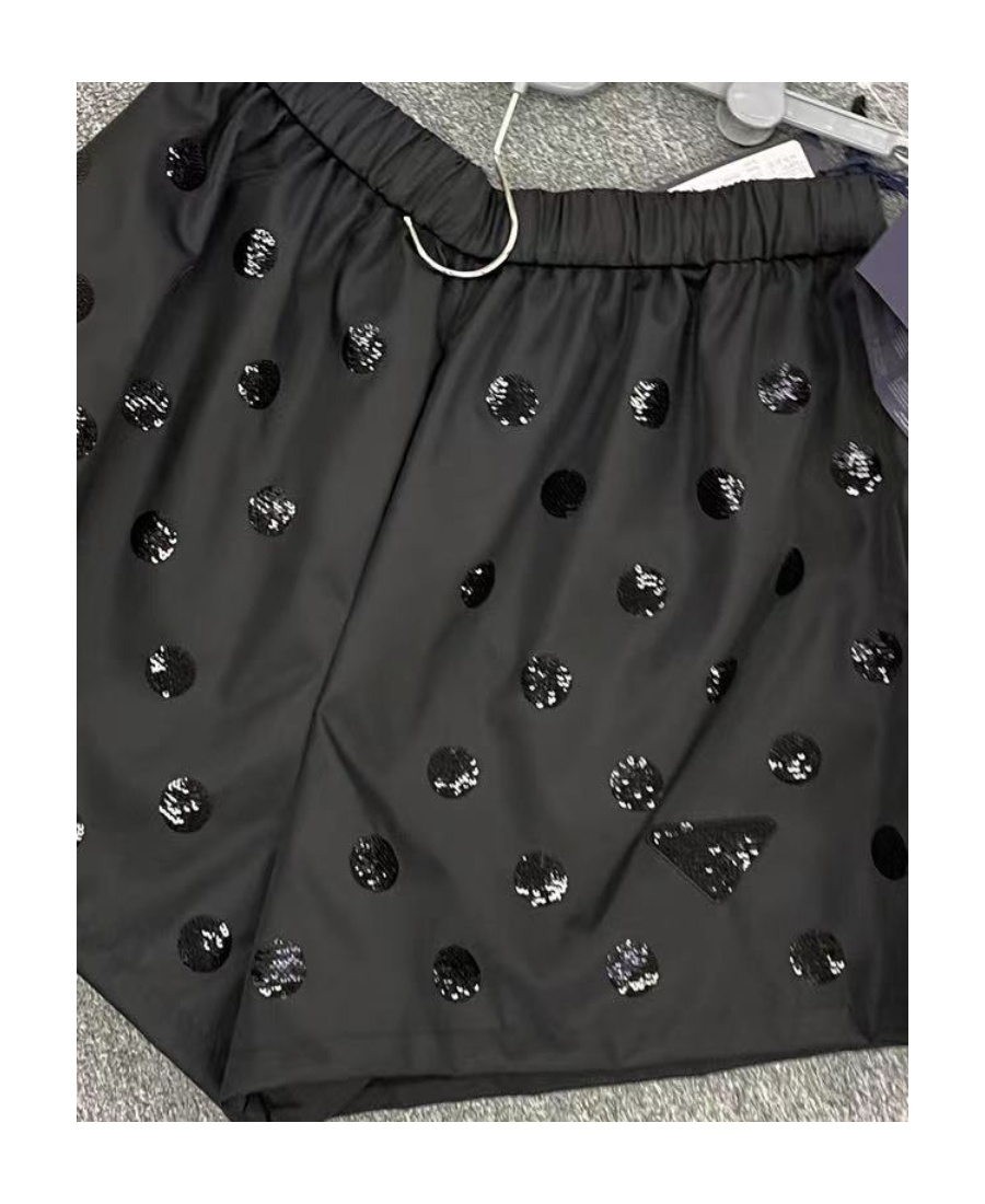 Prada Re-nylon Sequinned Shorts In Black