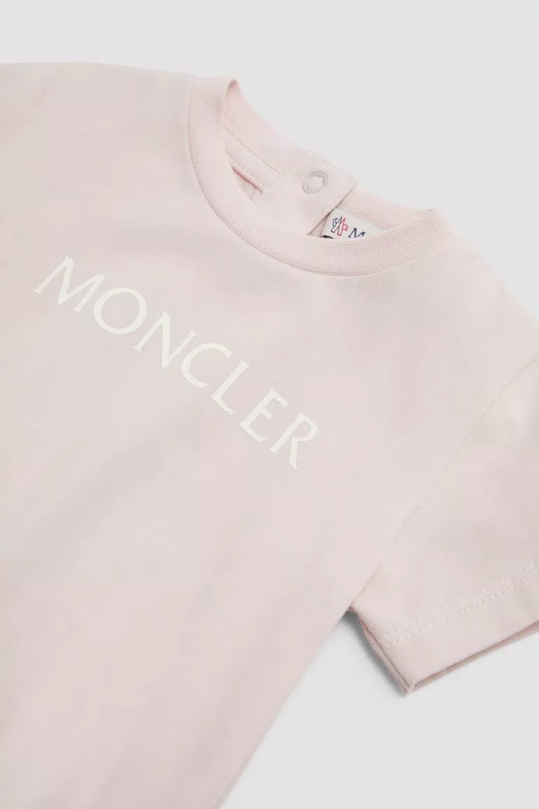 Moncler Logo Printed Jumpsuit In Pink