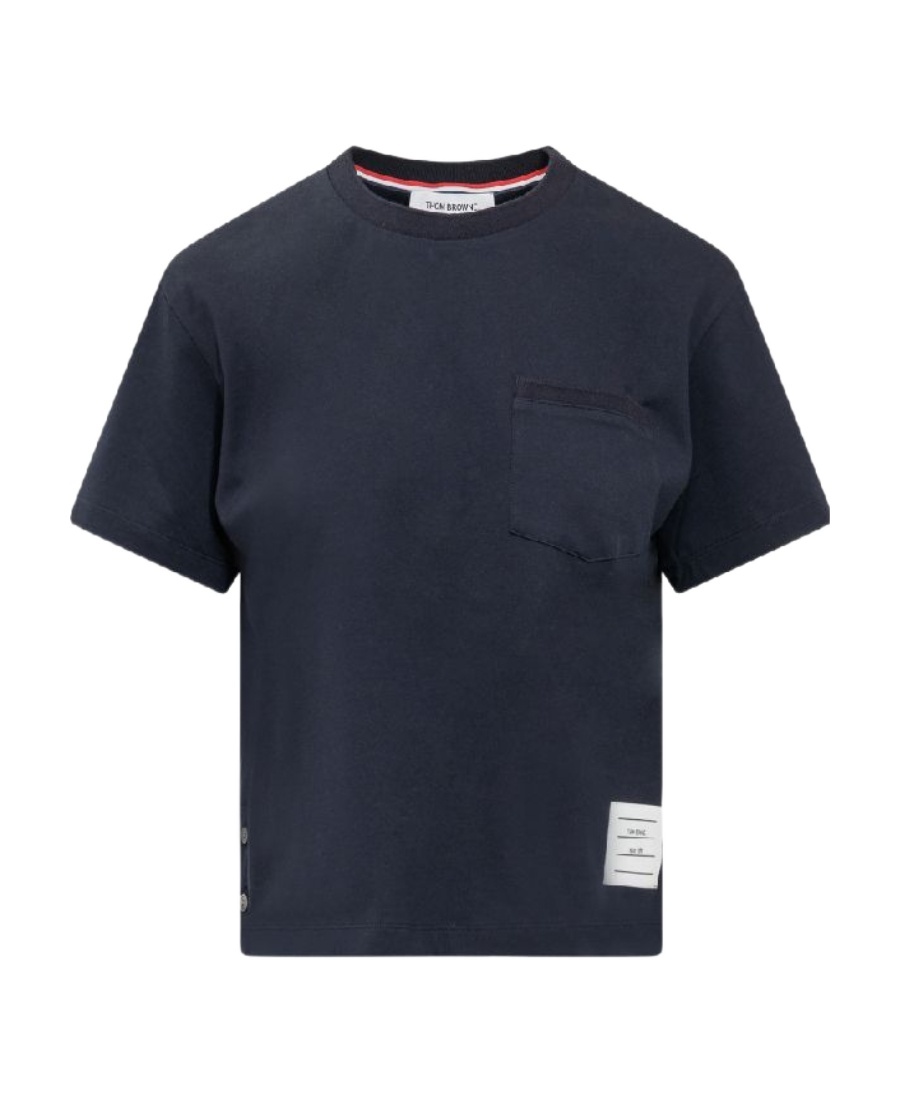 Thom Browne Rwb Tab Cotton T-shirt In Black