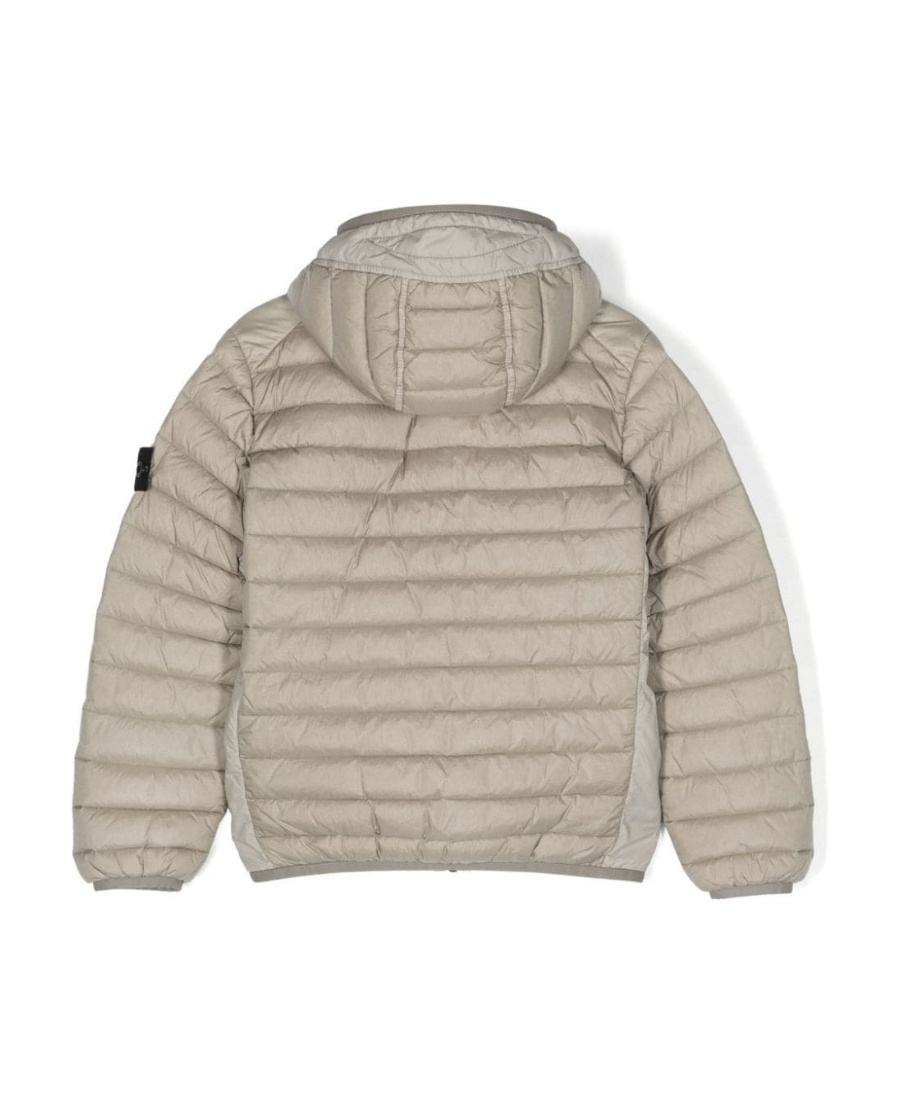 Stone Island Compass-badge Padded Jacket In Gray