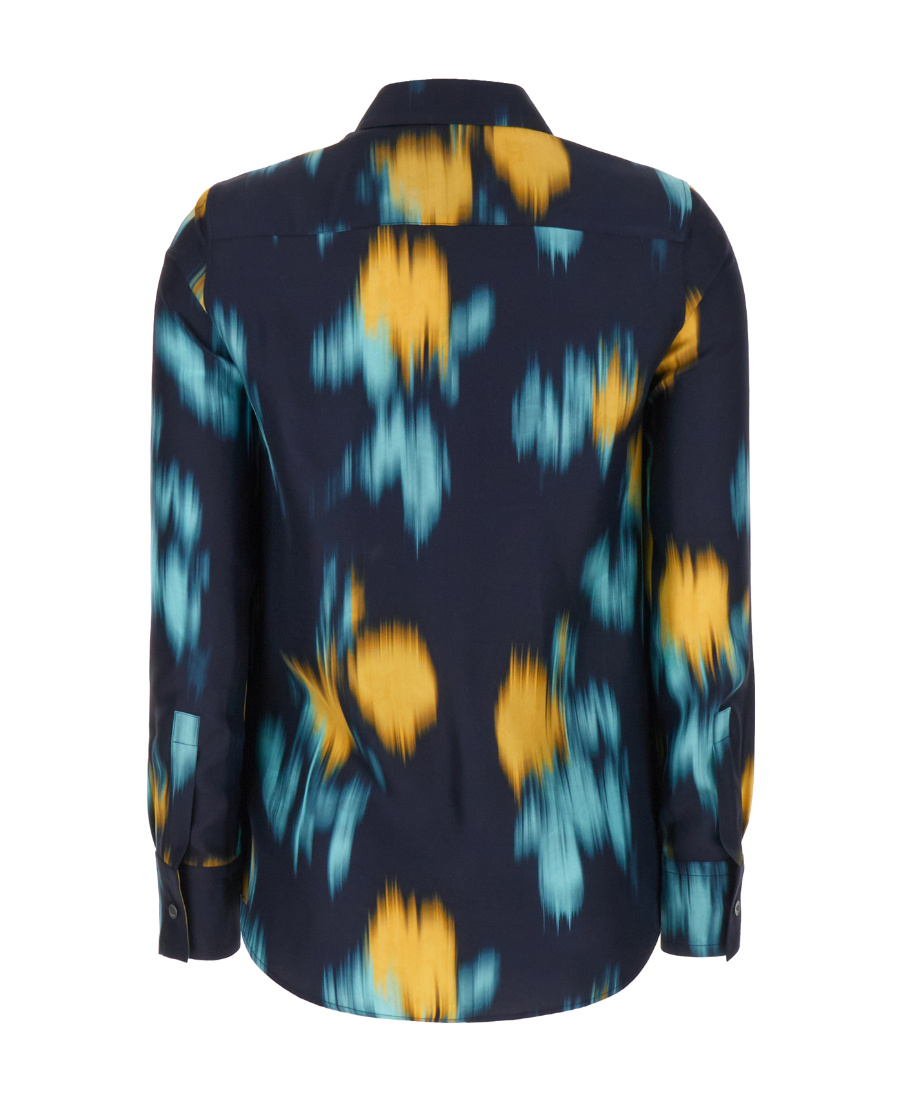 Lanvin Unique Print Silk Blouse In Black