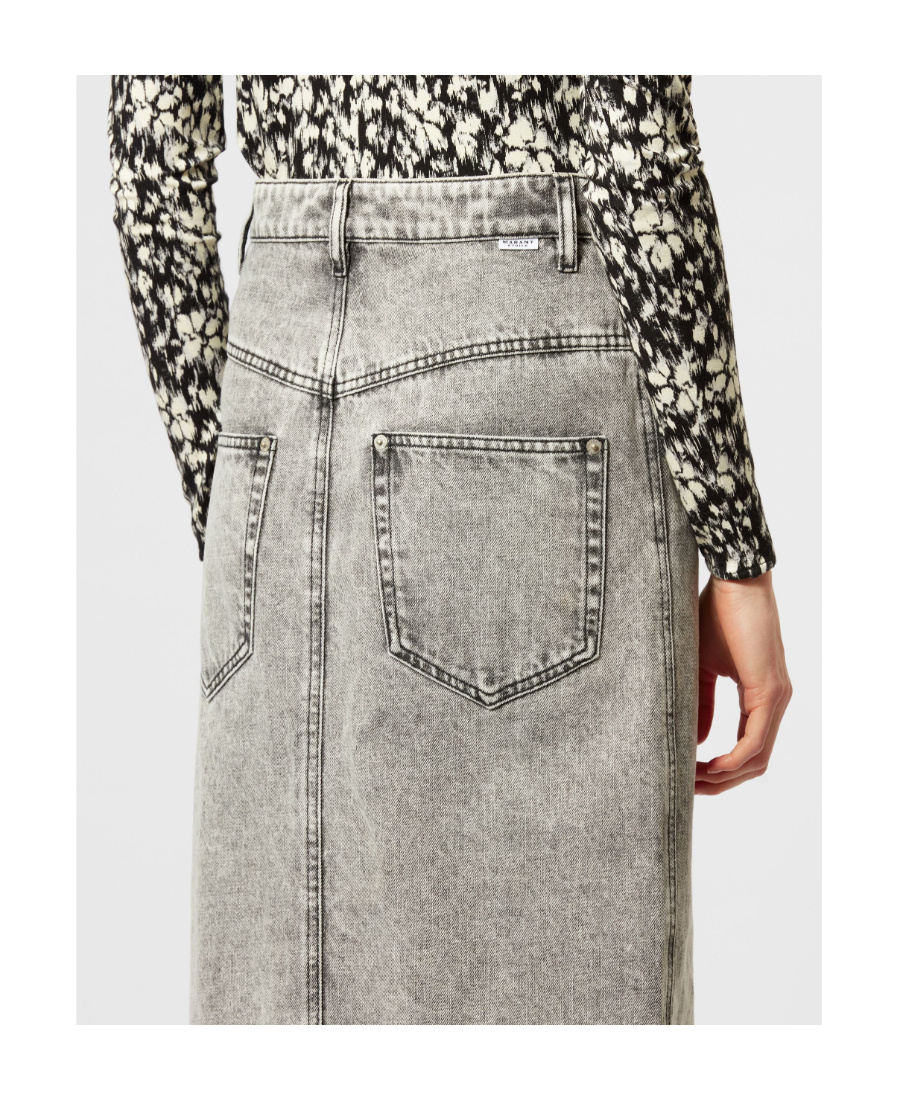 Isabel Marant Étoile Vandy Denim Skirt In Gray