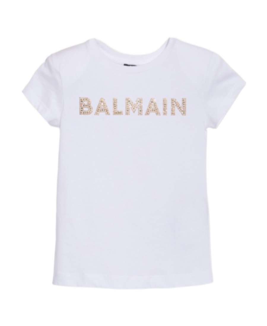 Balmain Logo-embellished Cotton T-shirt In White