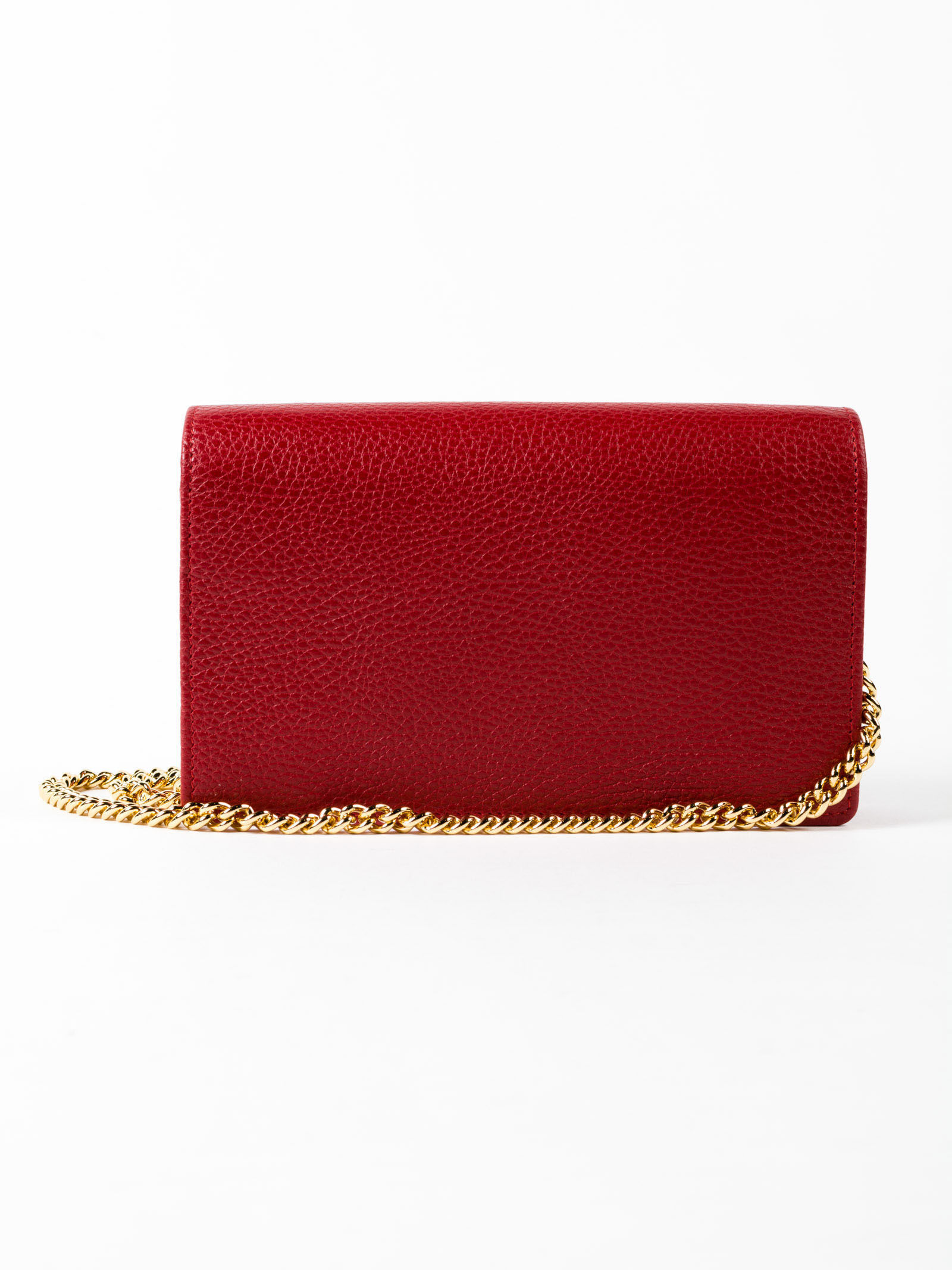 Gucci Gg Marmont Mini Chain Bag In Red