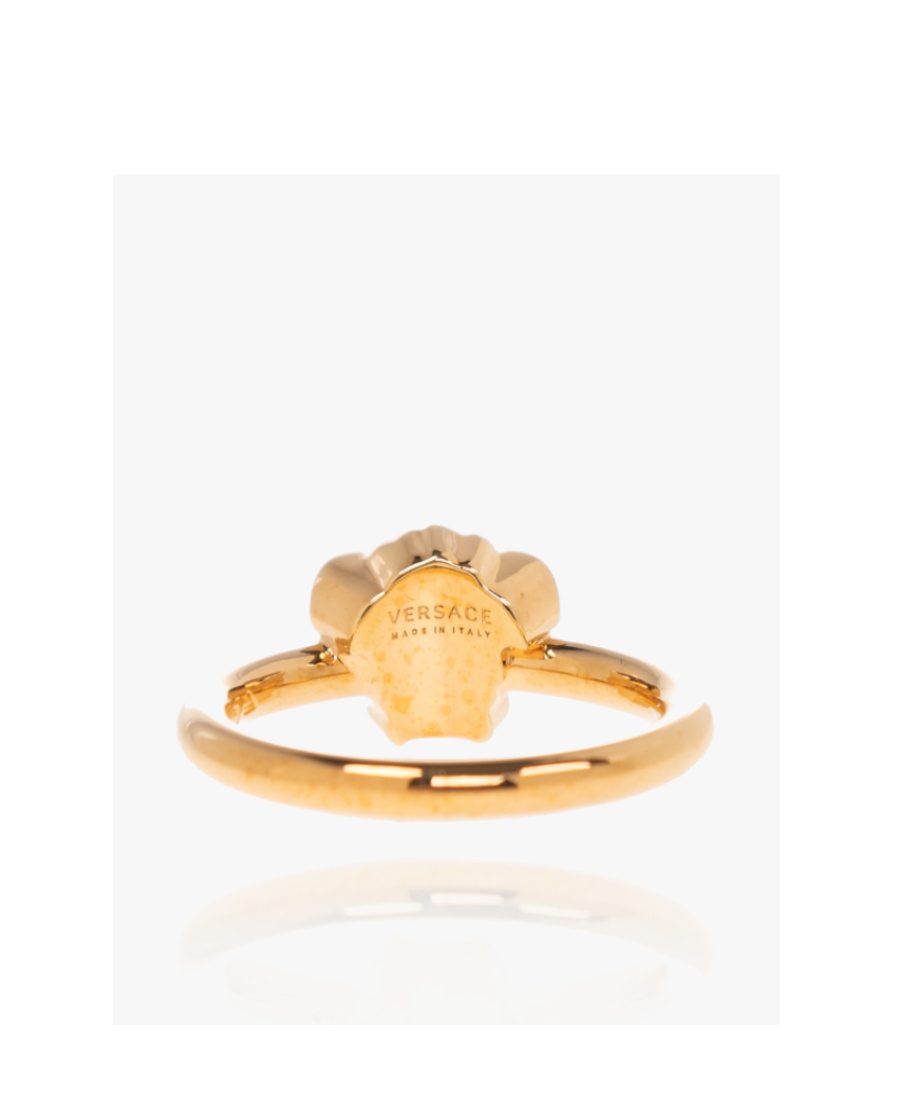 Versace Medusa Head Ring In Yellow