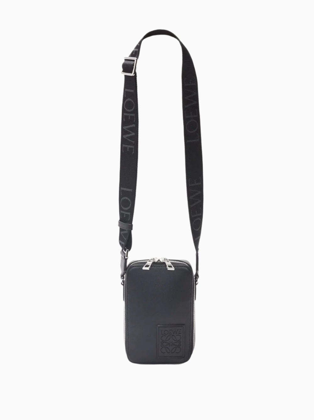 Loewe Mini Puzzle Leather Shoulder Bag In Black