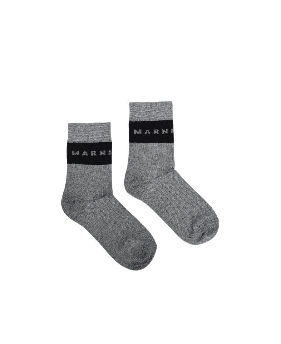 Marni Logo Socks In Gray