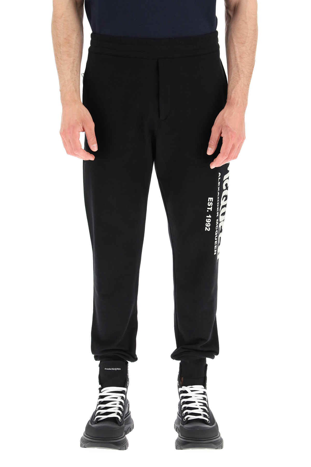 Alexander Mcqueen Logo-print Track Pants In Black