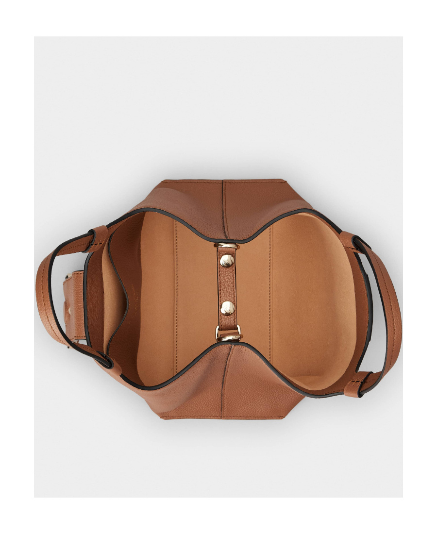 Shop Roger Vivier Viv' Choc Mini Shopping Bag In Leather In Brown