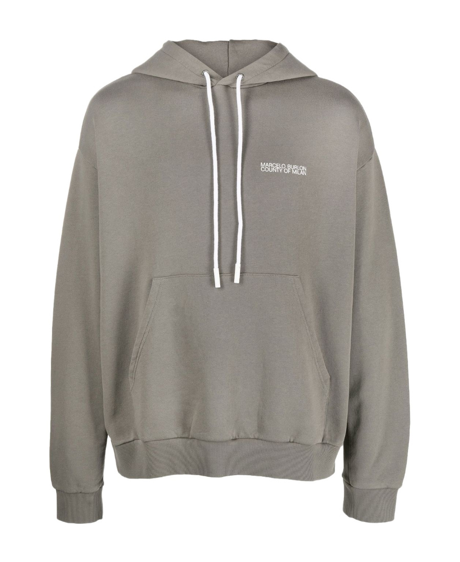 Marcelo Burlon County Of Milan Tempera Cross-print Pullover Hoodie In Gray