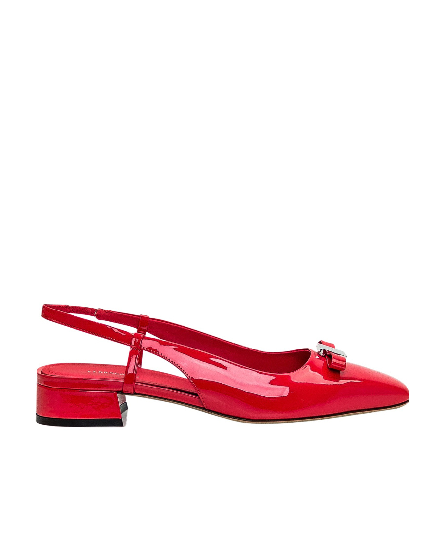 Ferragamo Salvatore Mini Bow Detailed Slingbacks In Red