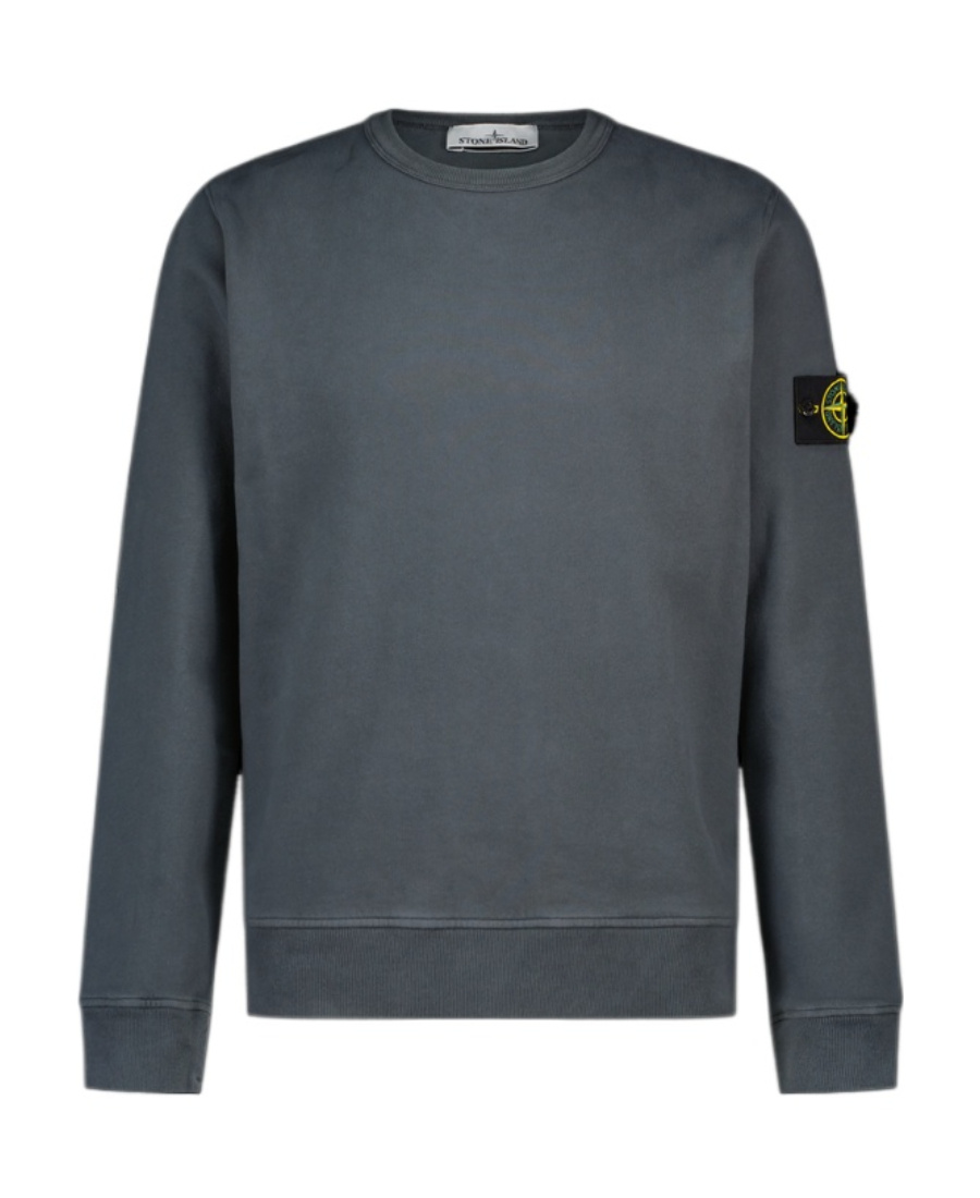 Stone Island Logo-patch Cotton Sweatshirt In Black