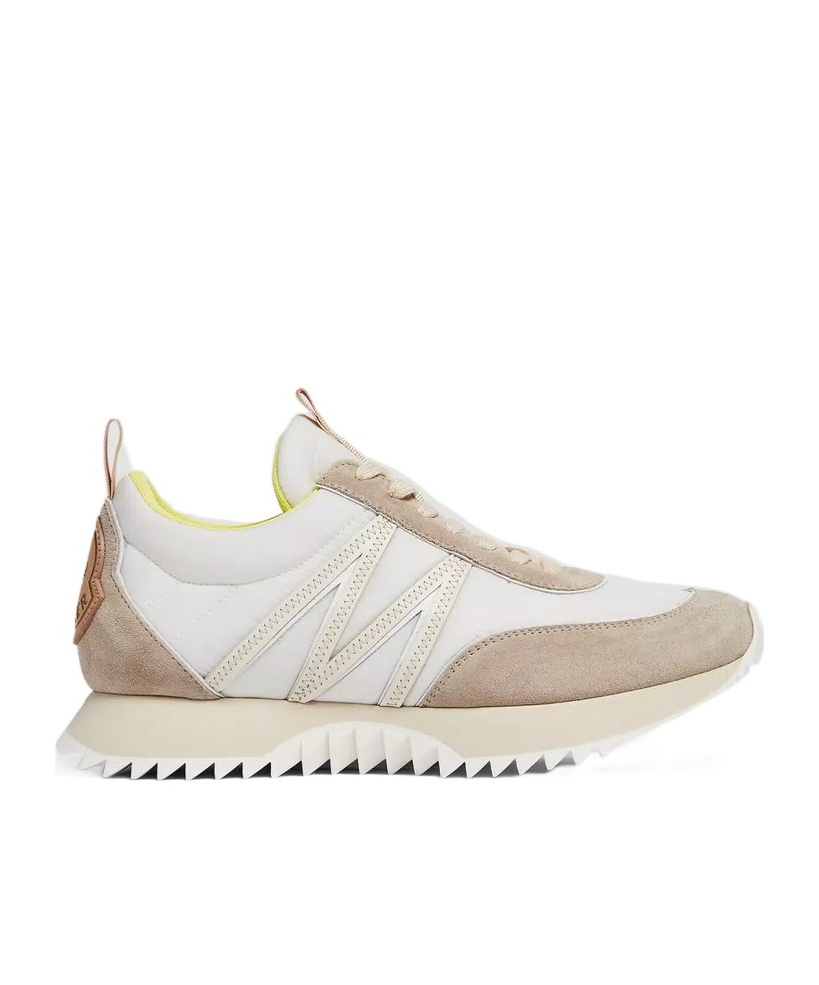 Moncler Pacey Sneakers In Nylon And Suede Leather. In White