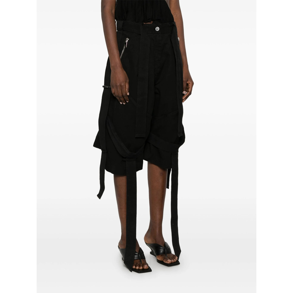 Attico Wide Bermuda Shorts In Black