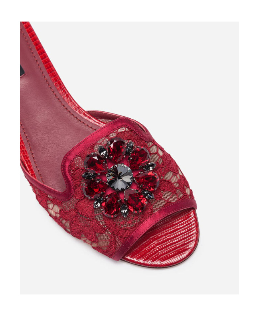 Dolce & Gabbana Bianca Gemstone Cluster Sandals In Multicolor