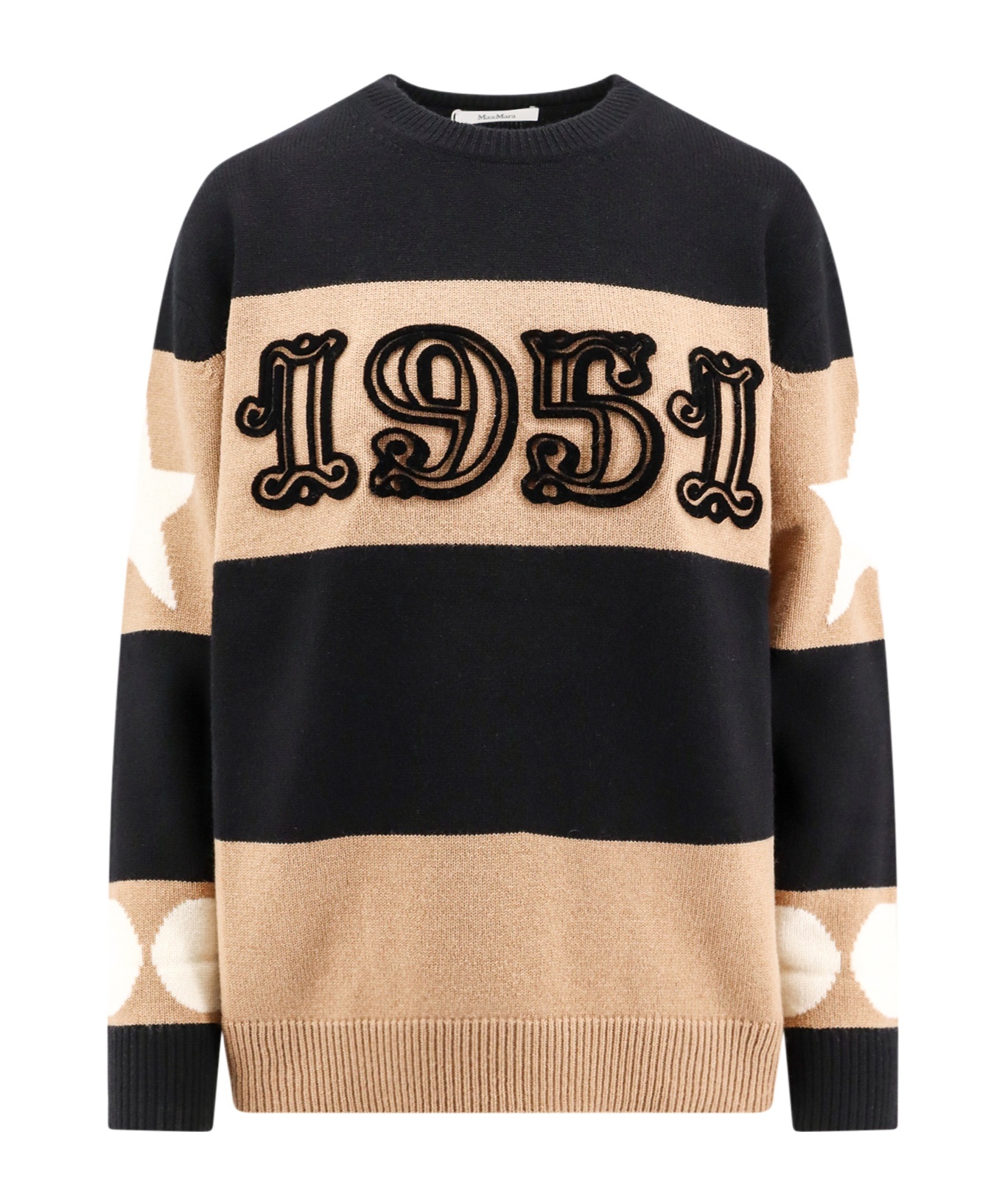 Max Mara Multicolor Dirce 1951-motif Striped Jumper In Black