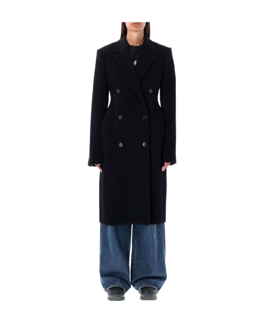 Stella Mccartney Double Breasted Long Sleeved Coat In Black