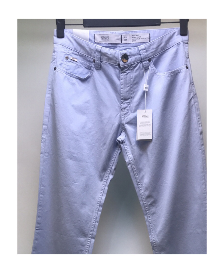 Shop Armani Collezioni Logo Details Jeans In Blue