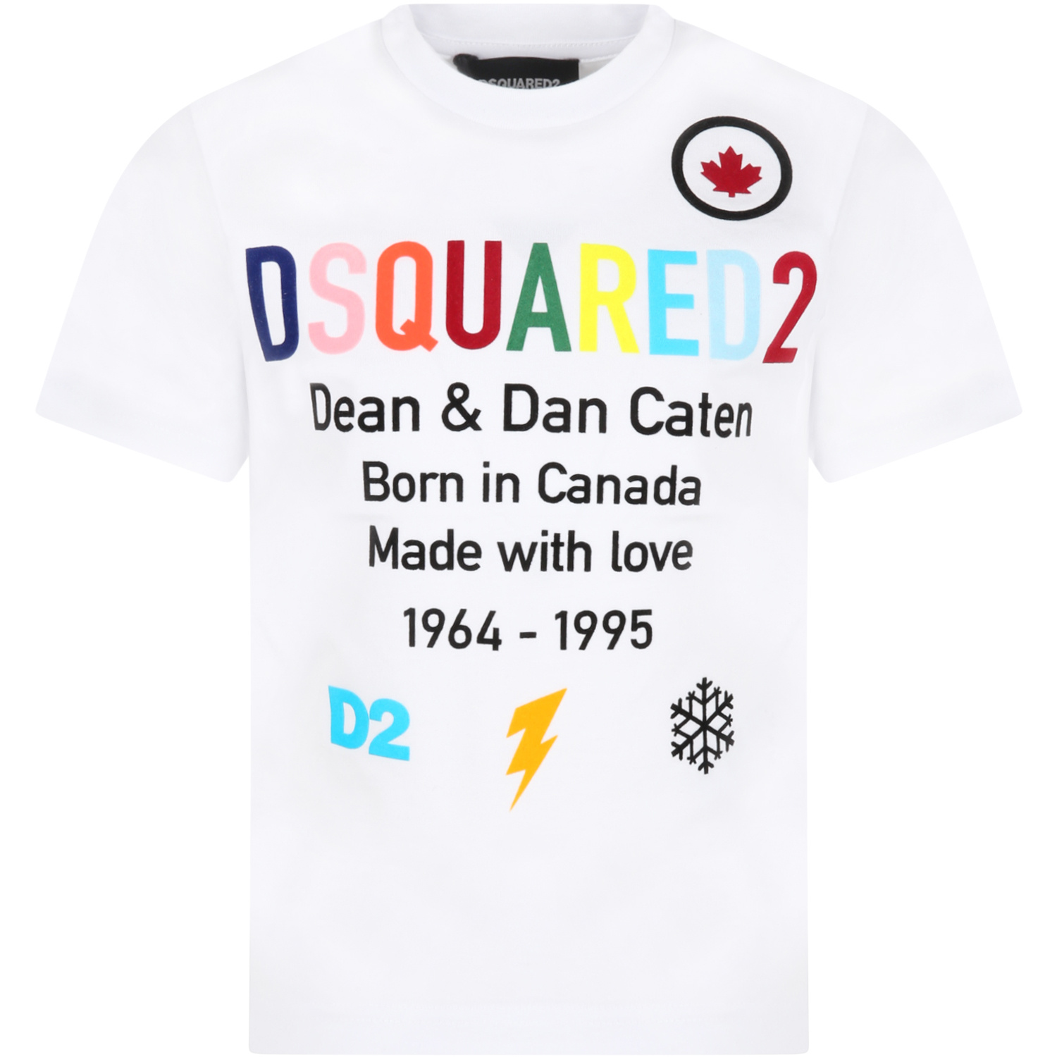 Dsquared2 Kids Logo Slogan Printed T-shirt In White