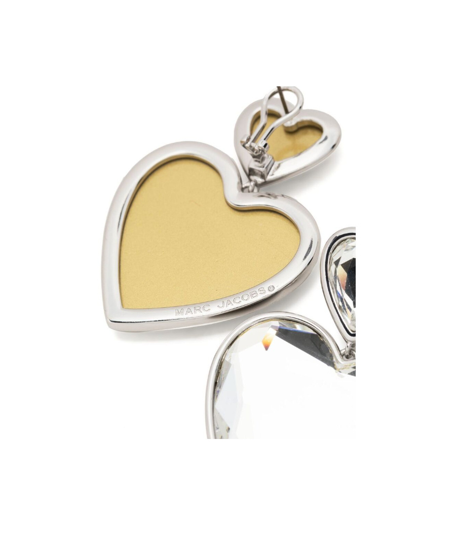Marc Jacobs Heart-shaped Pendant Earrings In White