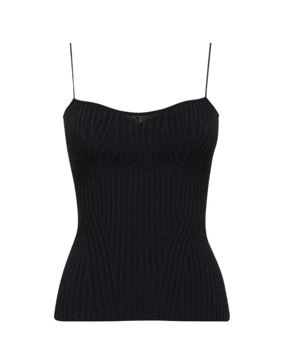 Khaite Ribbed Sleeveless Top In Black