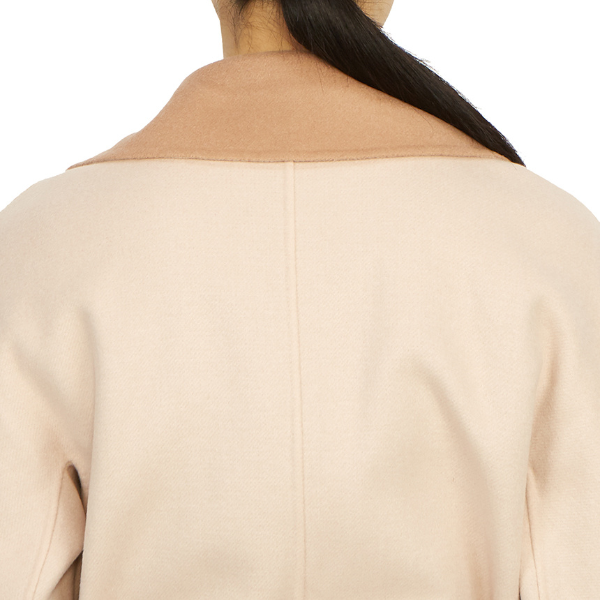 Max Mara Long-sleeved Lace-up Coat In Nude