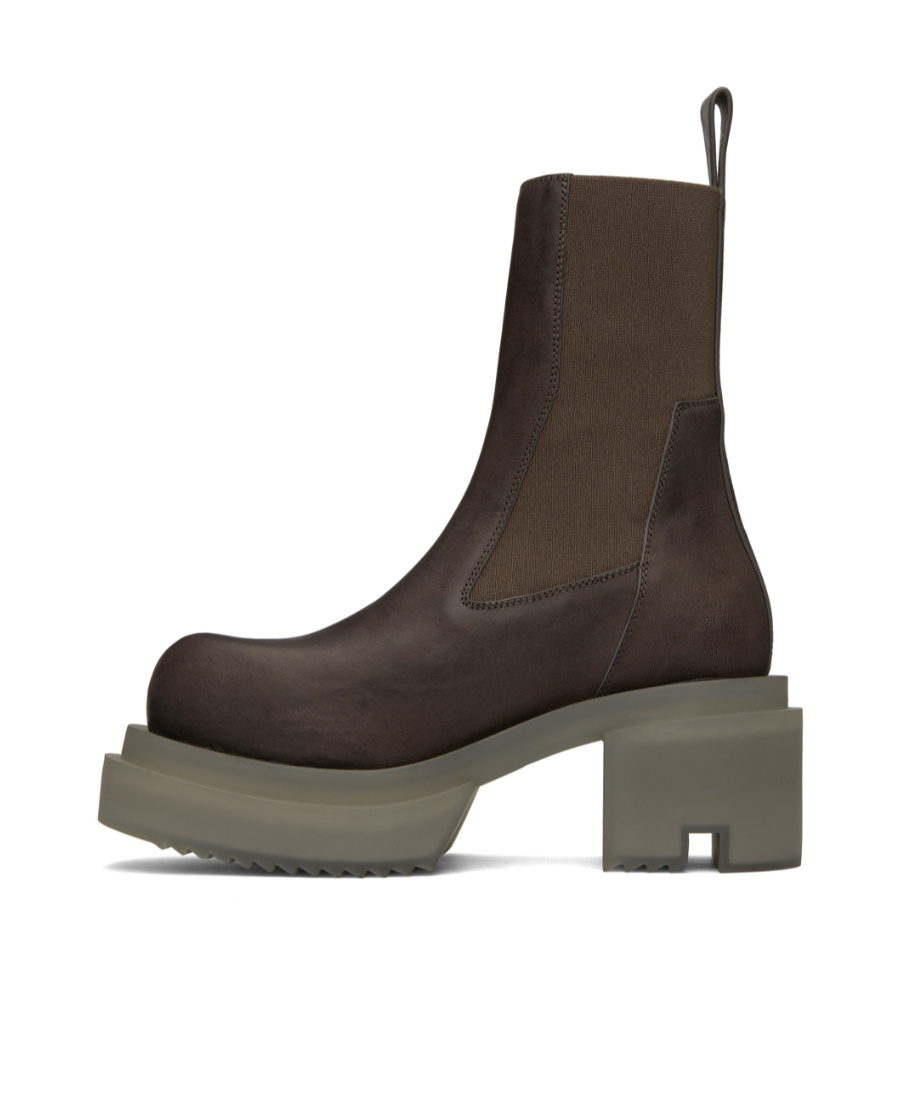 Rick Owens 45mm Tractor Nubuck Ankle Boots In Black