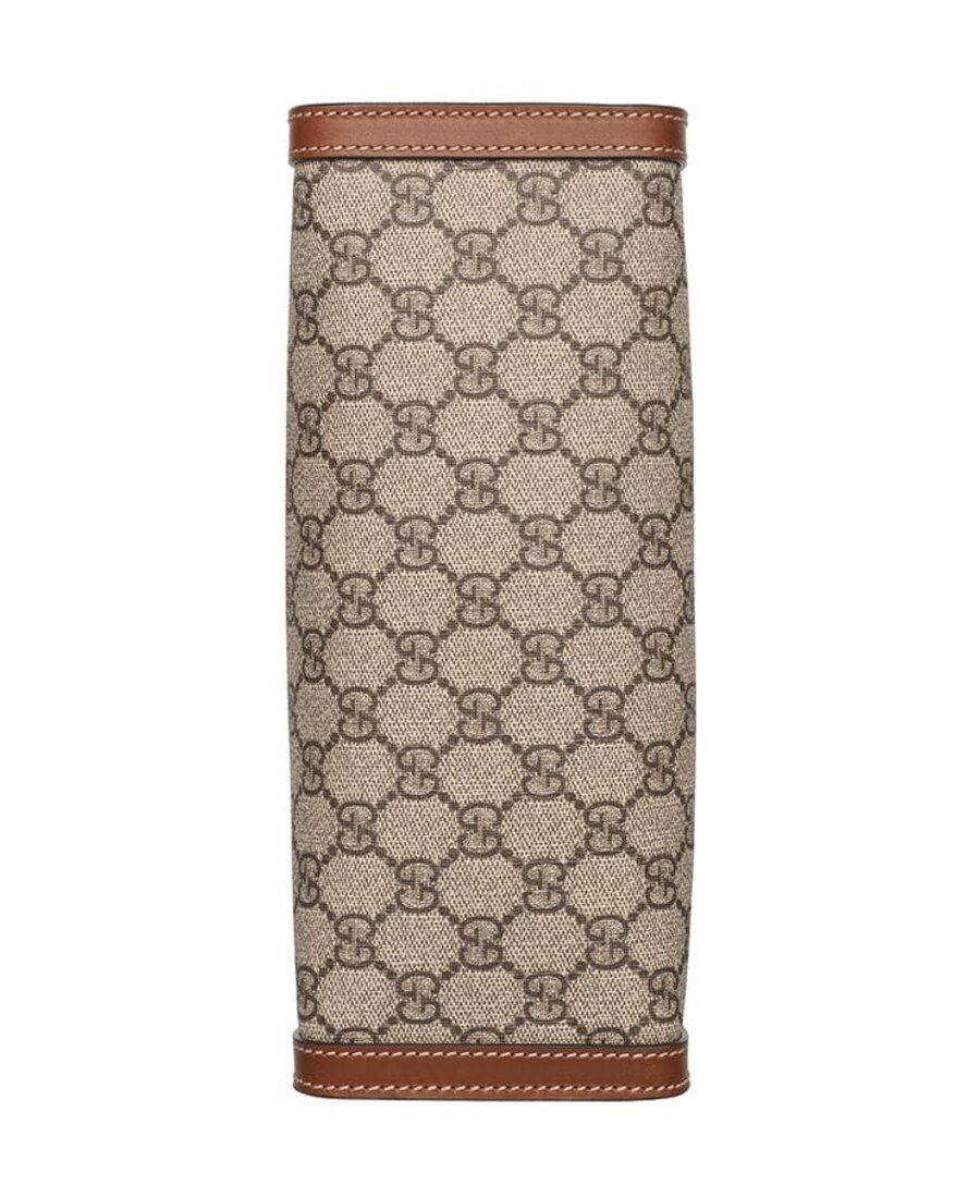 Gucci Padlock Gg Supreme Canvas Shoulder Bag In Nude