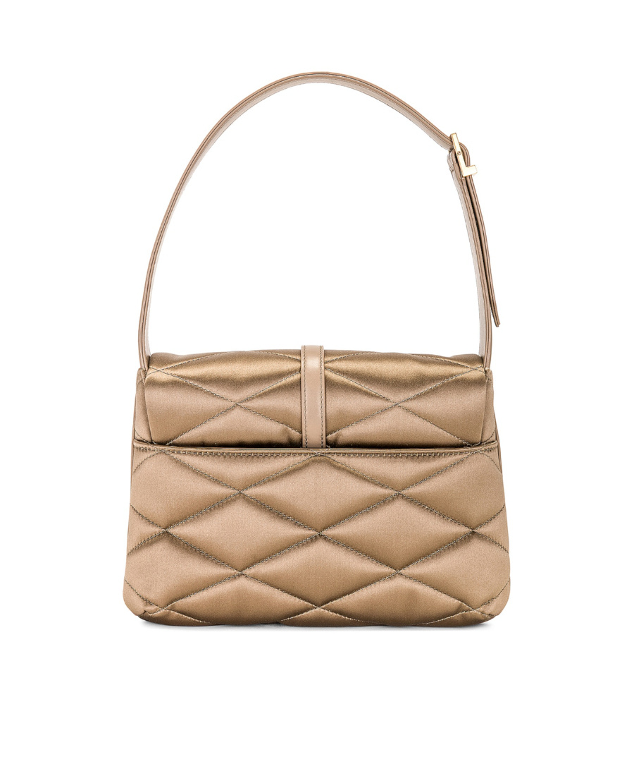 Saint Laurent Le 57 Logo Plaque Shoulder Bag In Nude