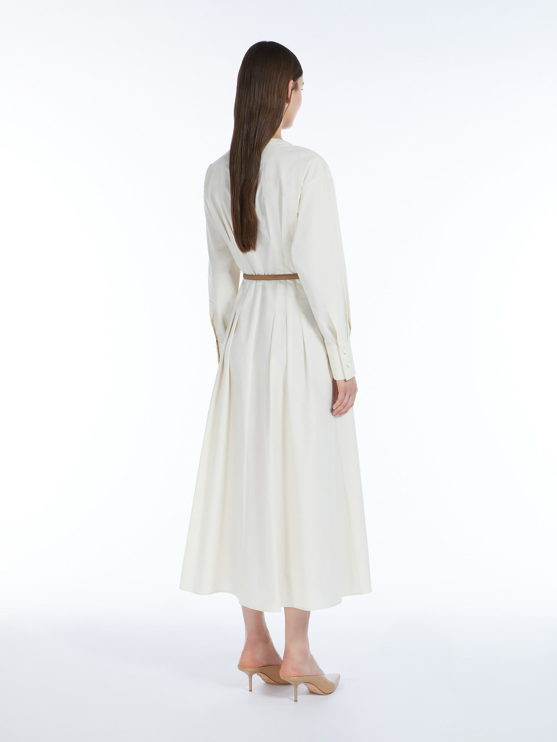 Max Mara Long-sleeved Dress In White